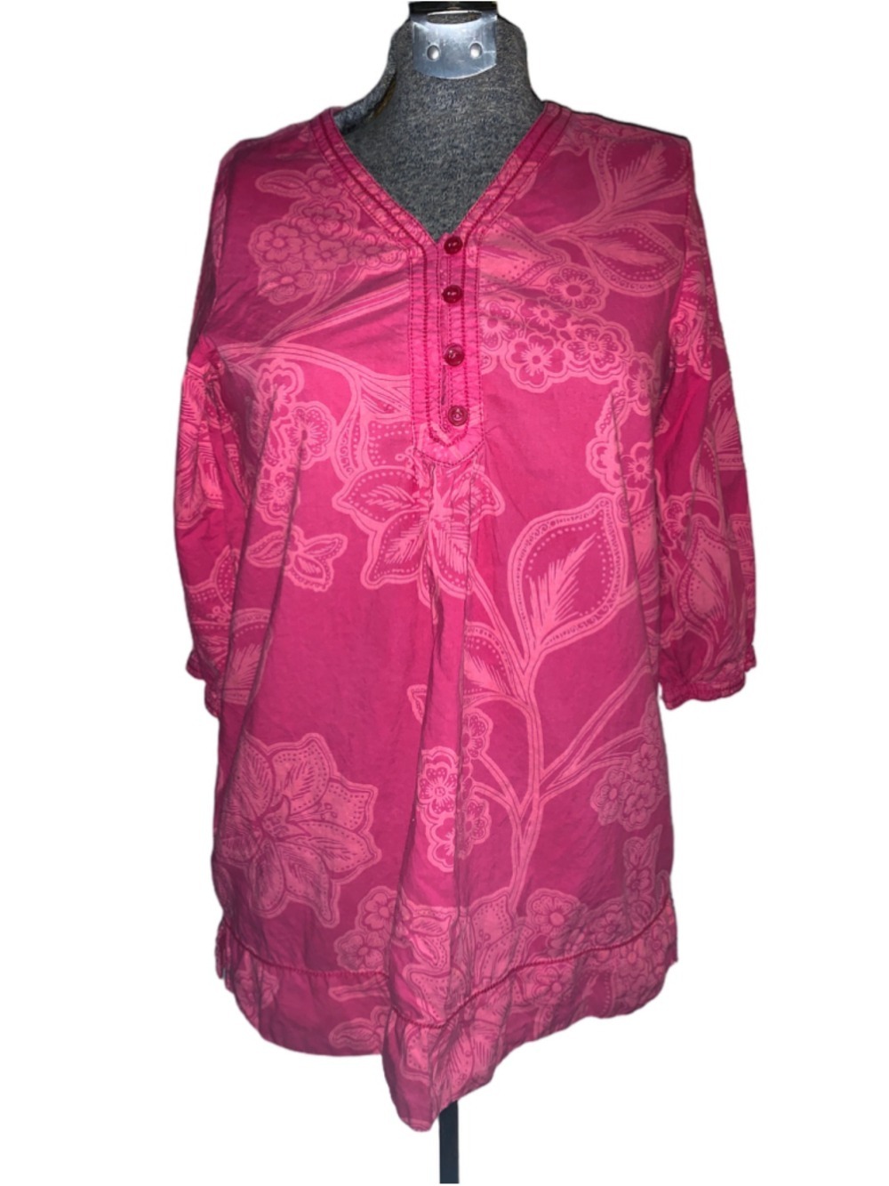Women's L.O.G.G. Floral Tunic Top Size S Pink